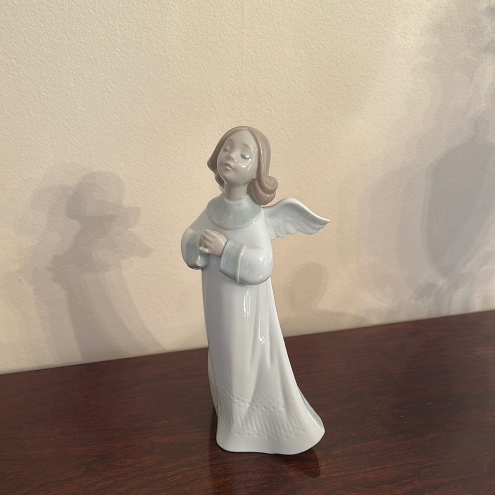 Elegant White and Tan Angel Figurine